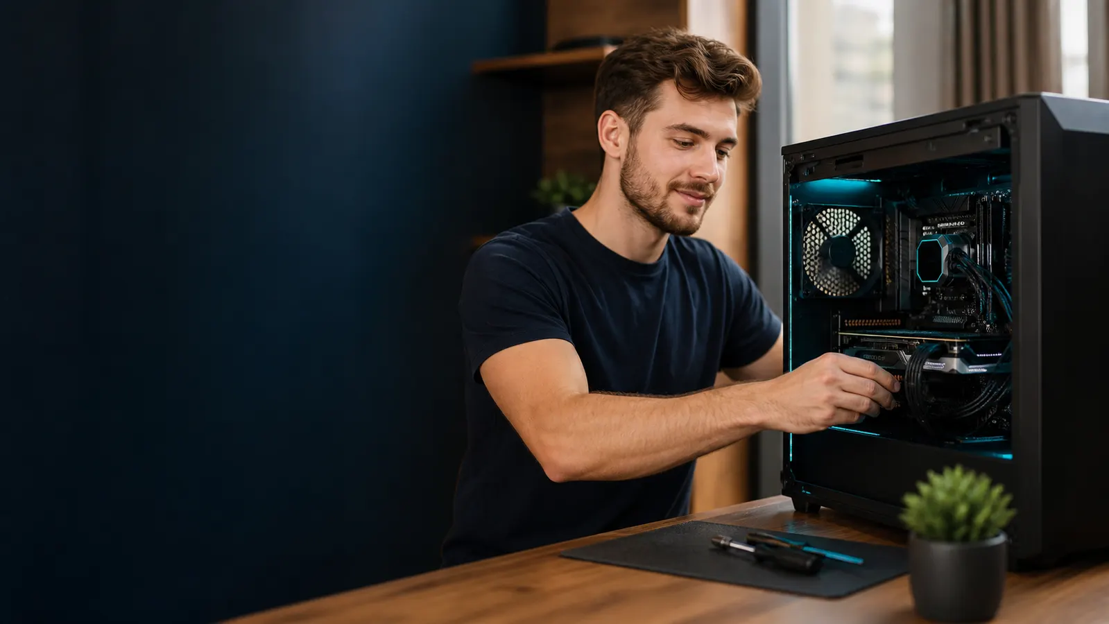KI-generierte Beispielvisualisierung: persönlicher Aufbau eines Custom-PCs