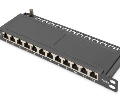10IN CAT 6A PATCH PANEL 12-PORT