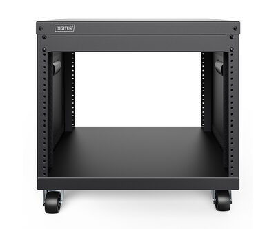19 RACK MIT CASTORS 8HE BLACK
